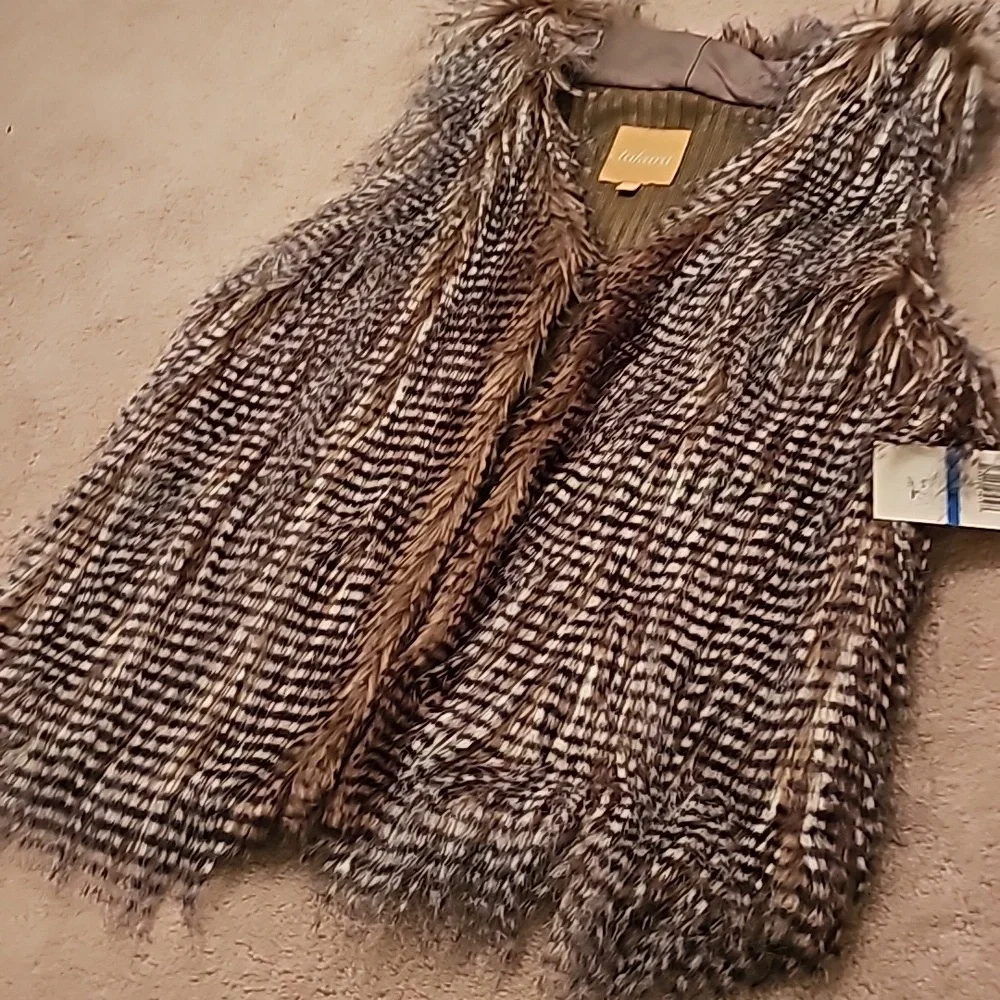 BRAND NEW WITH TAGS, TAKARA FAUX FUR VEST